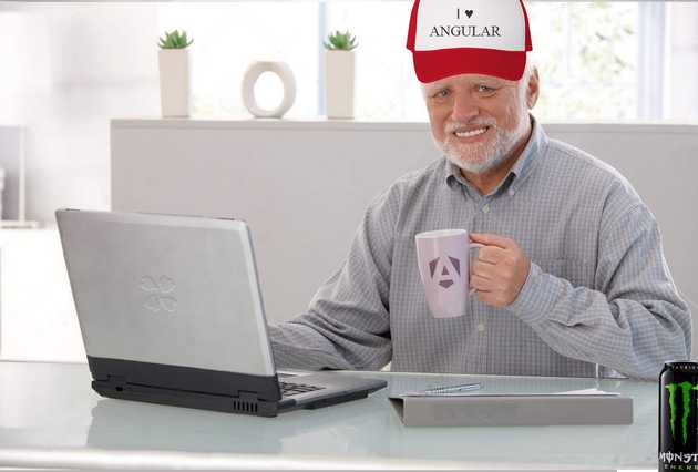 Hide the pain harold with I love Angular trucker hat